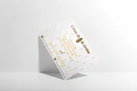 Crème de la Crème printed card featuring gold typography and branded details.