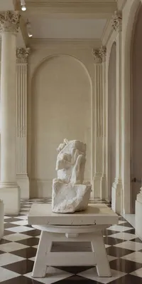 Design Provenance Archive - Classical Marble Bust in Neoclassical Gallery
