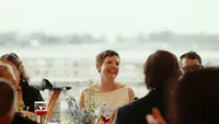 A candid moment with the bride at the reception.