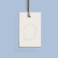 T monogram embossed for wedding planner branding