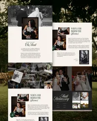 Wedding photography website design mockup for Andi Hennessey Photography with the headline "an experience worth remembering," a portfolio section, and category tabs for weddings, couples, and lifestyle