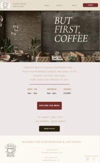 Gillian House coffee landing page