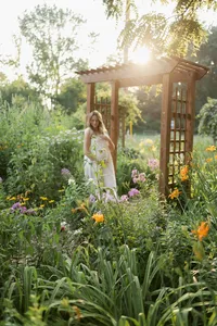 garden maternity session outdoors near eagan mn