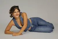 Senior girl posing wearing denim on denim outfit with indiana senior portrait photographer