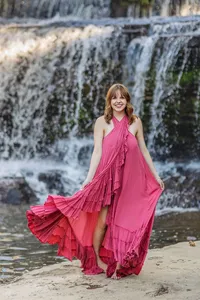 Indiana waterfall senior pictures MAC5012