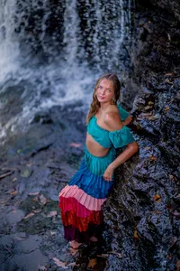 Indiana waterfall senior pictures MAC5043