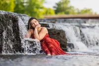 Indiana waterfall senior pictures MAC5035