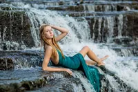 Indiana waterfall senior pictures MAC5049