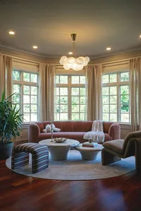Sunroom with light on