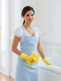 kdurski_middle_aged_hispanic_woman_maid_with_light_blue_apron_589de952-f8fb-407e-9320-d3f9d7c49460_2