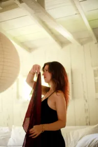 nina red scarf 1
