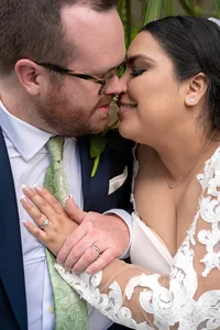 Newlyweds Show Their Wedding Rings.
