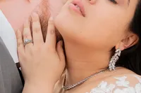 Wedding Ring and Bridal Jewelry Close-Up.