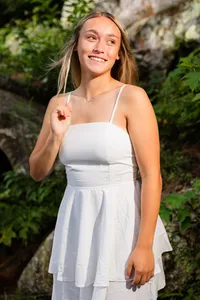 Vermont Senior Photos in a White Dress
