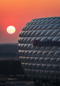 FC Bayern, Allianz Arena, Sonnenuntergang © München Tourismus, Jan Saurer
