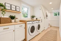 Bright Scandinavian Laundry Hallway