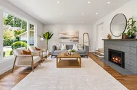 Bright Modern Living Room with Fireplace