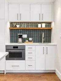 Modern Green-Tile Coffee Nook