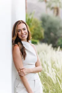 Woman smiling in an outdoor headshot portrait, Palm Springs