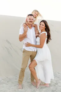 Family playing together during a Palm Springs photography session
