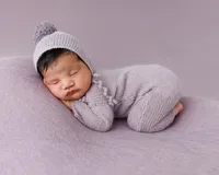 Sleeping newborn in a classic posed portrait, Palm Springs newborn photographer