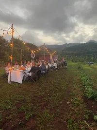 Outdoor rustic farm setting for a private catered event on Oahu