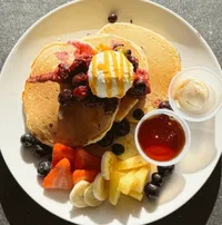 Berry pancake breakfast from The Country Eatery cafe menu