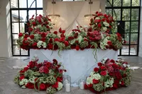 red and burgundy wedding flower arrangements