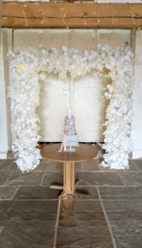 white square wedding ceremony arch