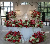 red and burgundy wedding flower arrangements