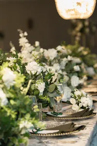 yorkshire wedding tablescape styling with white roses