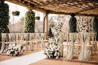 sage wedding styling with white roses at a Yorkshire wedding venue