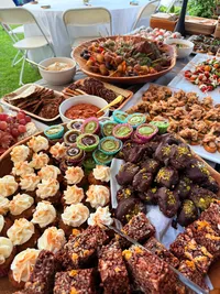 Beautifully arranged catering platters for a private gathering in Hawaii