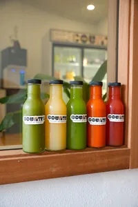 Colorful fresh fruit juice prepared at The Country Cafe and Juicery