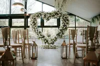 white and green wedding ceremony styling2