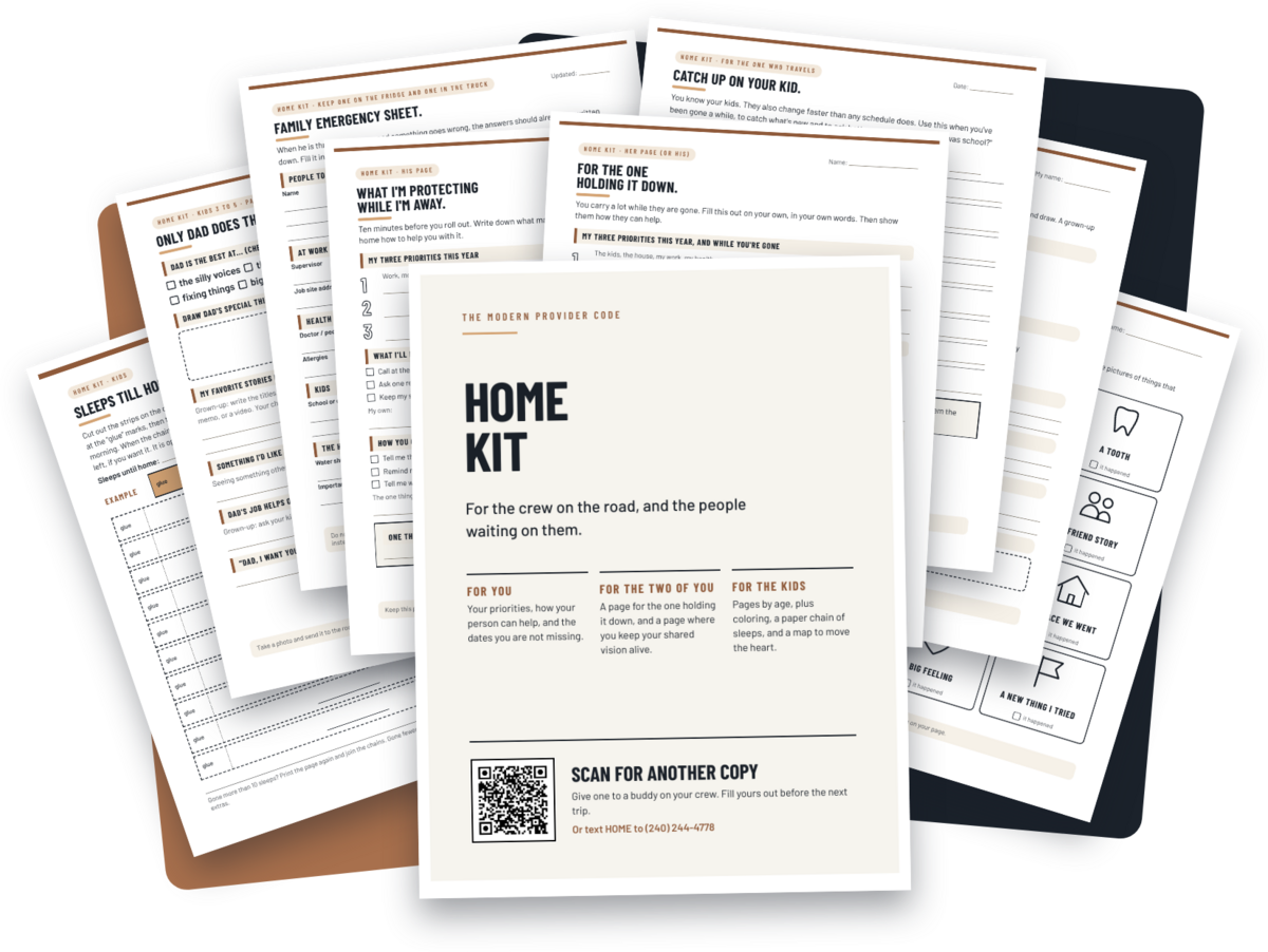 The printed Home Kit pages