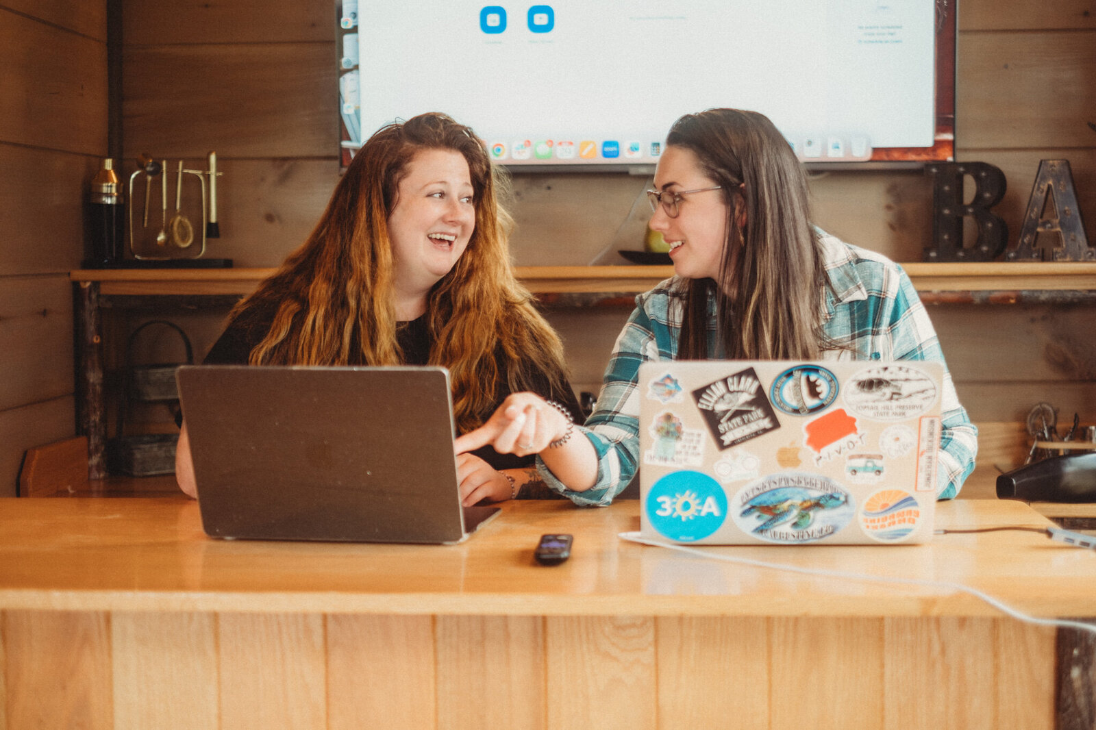 Kat and Alex of Honeycomb Media working together