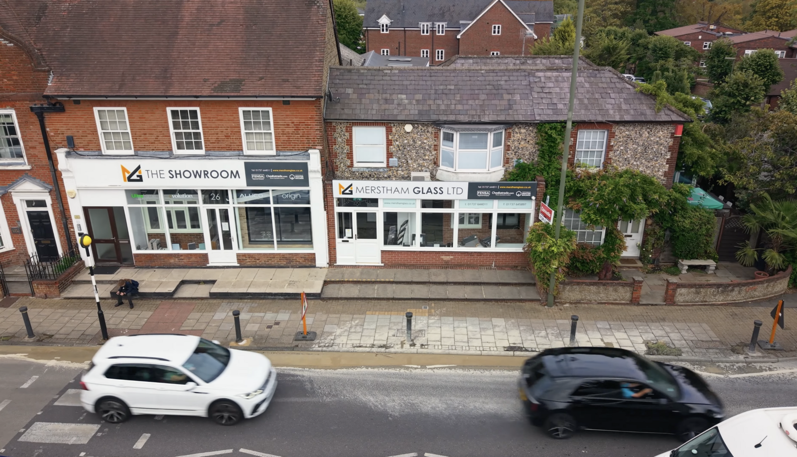 Merstham Glass showroom from above