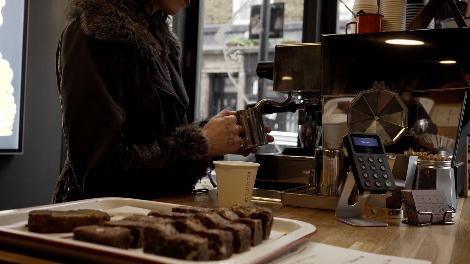 Making coffee at Axe Coffee Co.