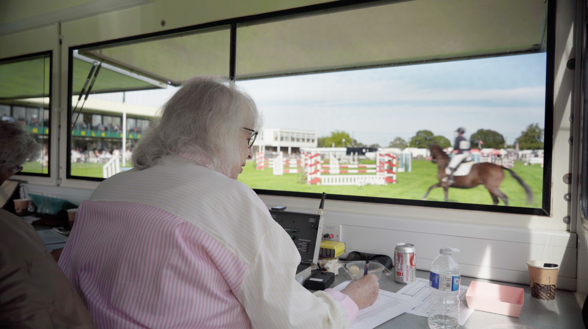 Commentary box overlooking the show jumping ring
