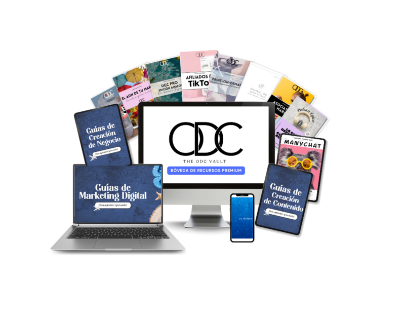 Mockup of various digital guides displayed on phones and tablets - Bono 1