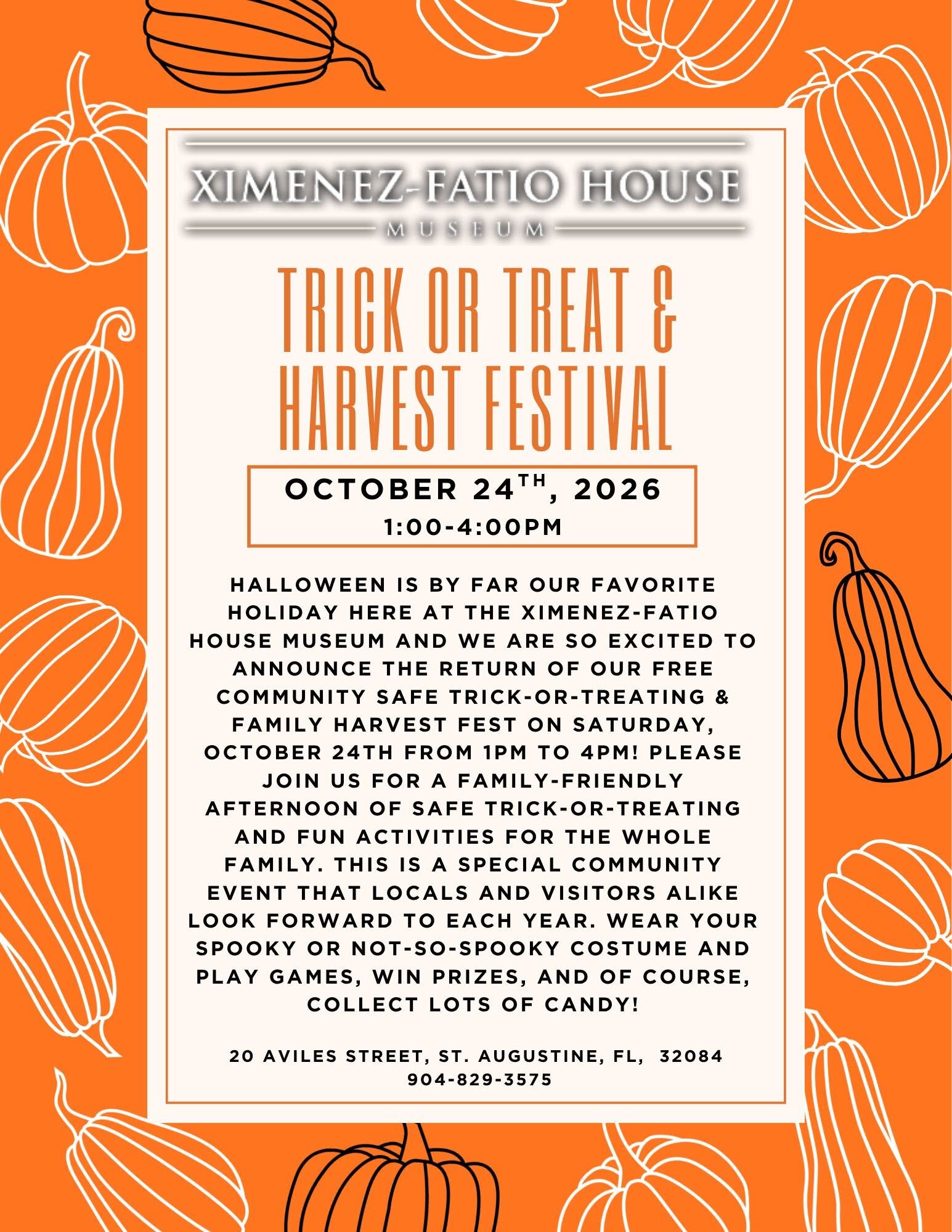 Ximenez-Fatio Trick or Treat and Harvest Festival