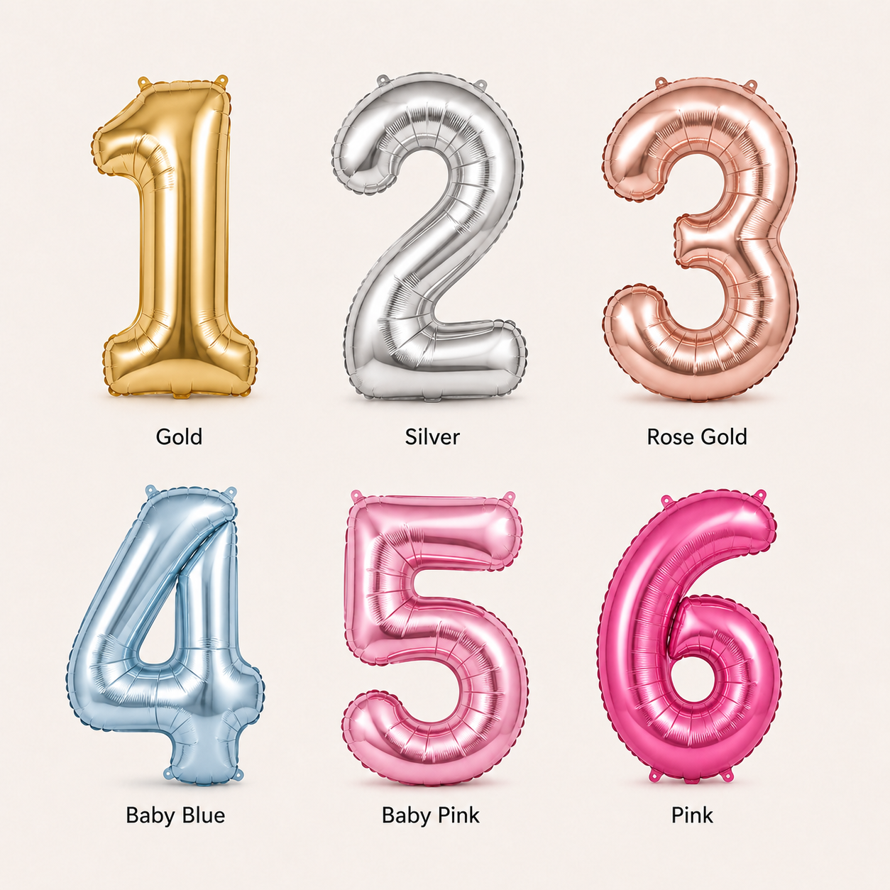 Mylar number colors