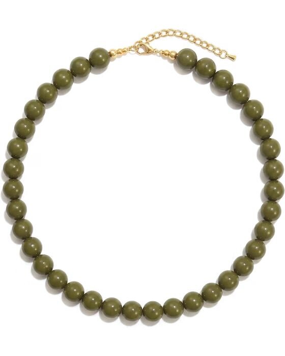 Olive Beaded Necklace — Jewelry fall family photo outfit idea