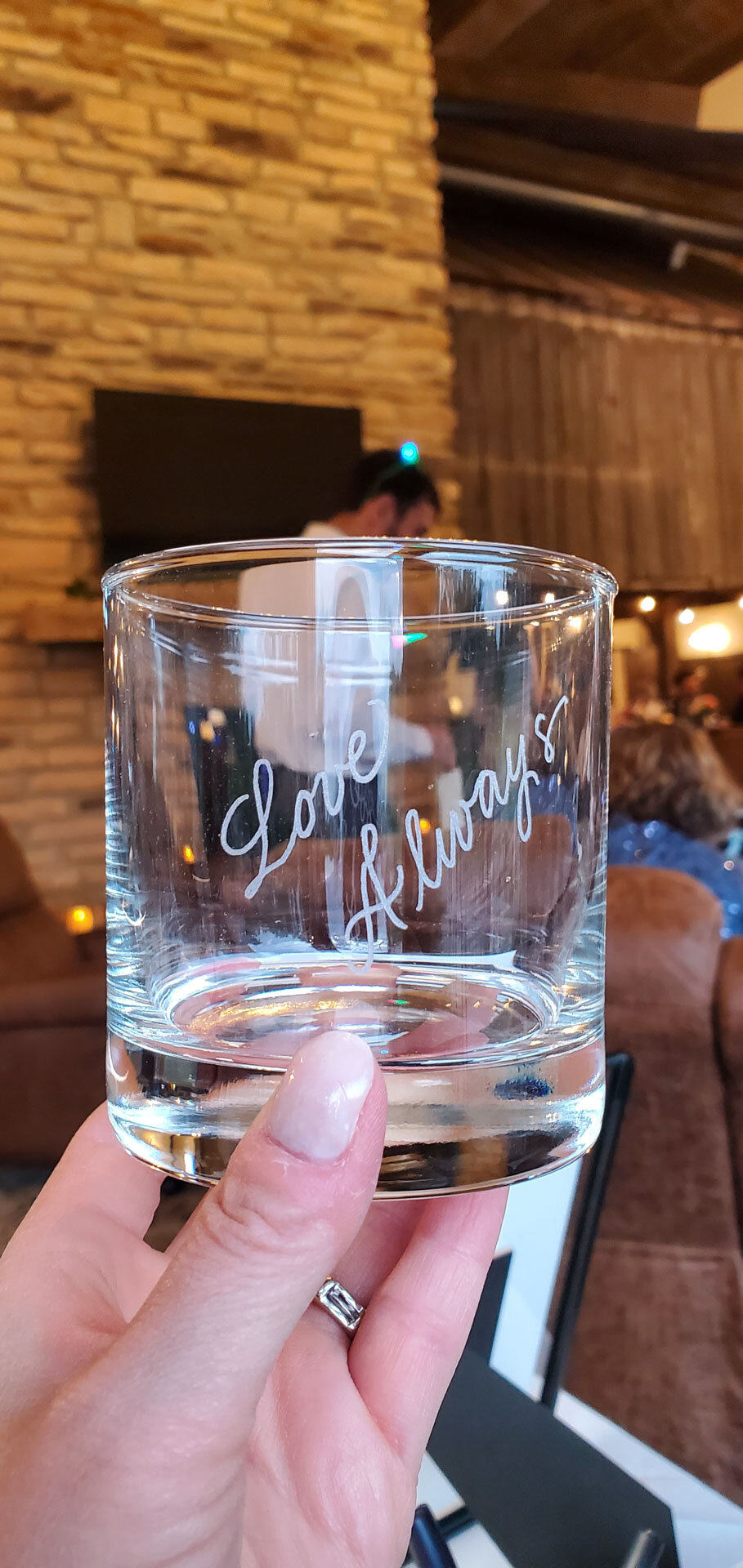 Hand engraved custom wedding favors glasses