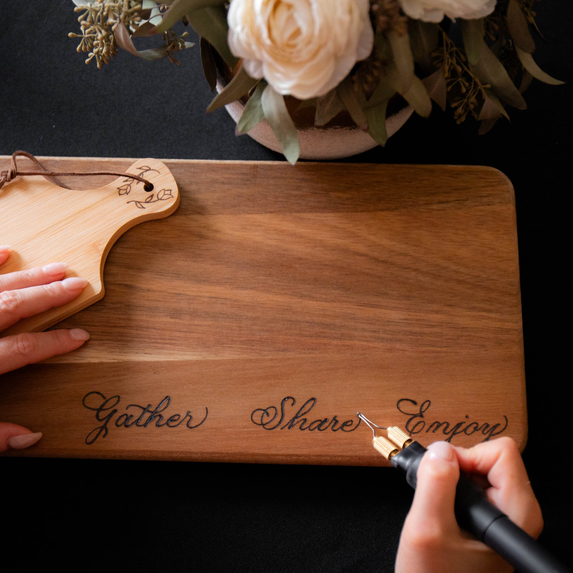 Custom cutting board gift pyrography ohio activation