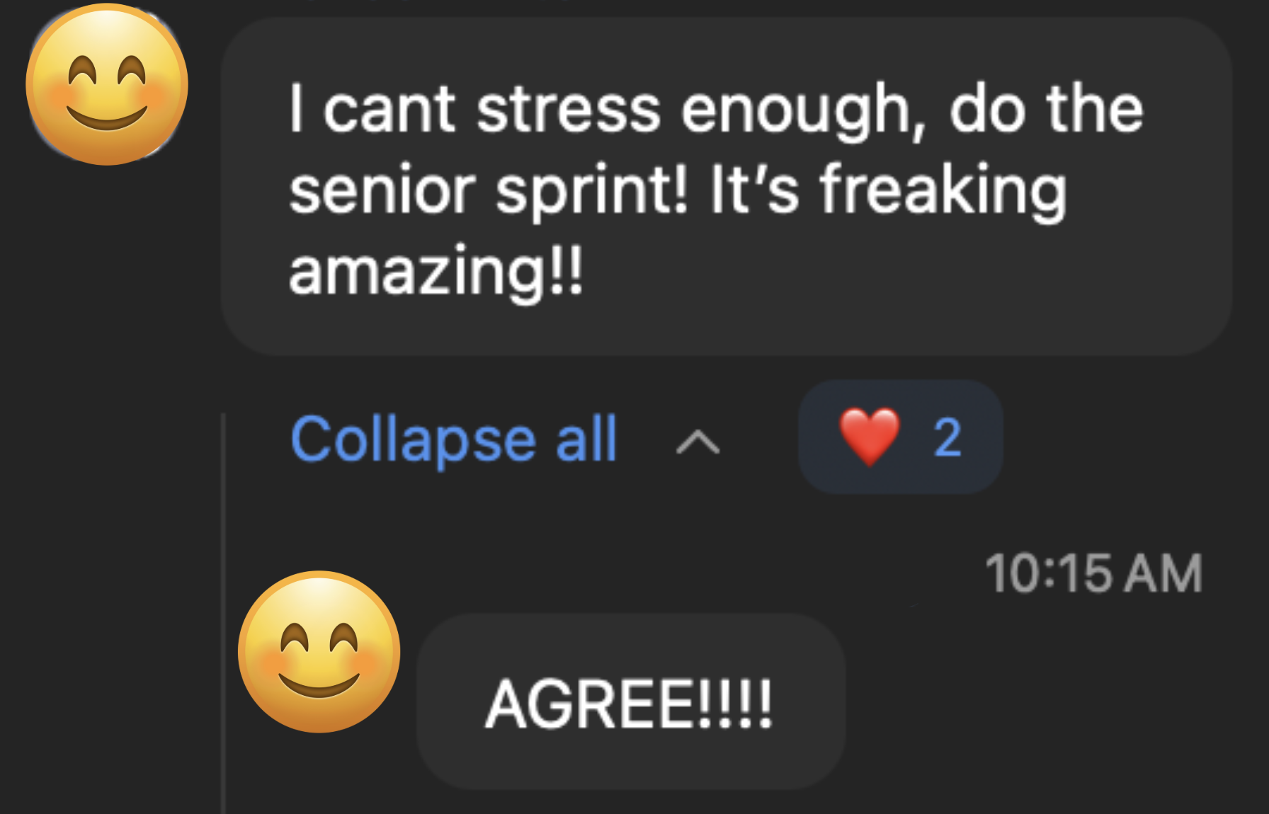 Senior Sprint student - it's freaking amazing
