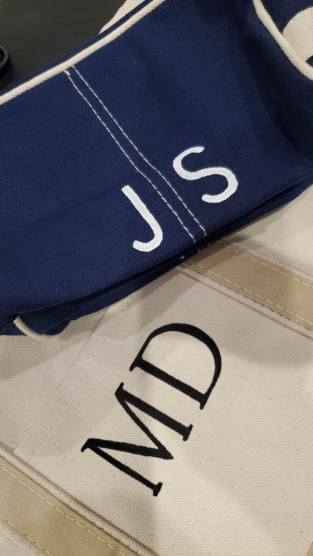 Monogrammed totes hand painted ohio