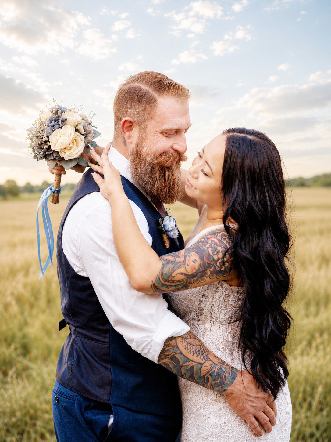 Romantic Los Angeles wedding couple portrait