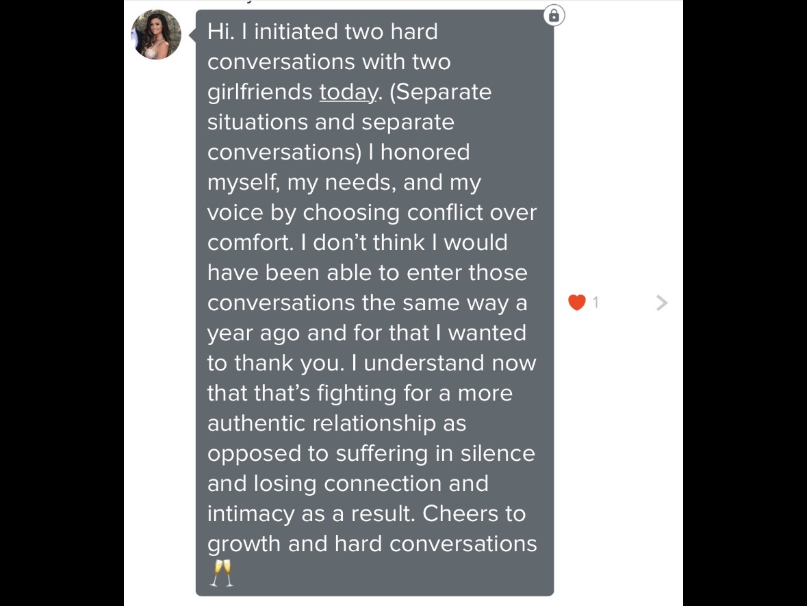 Client voice message about navigating conflict differently